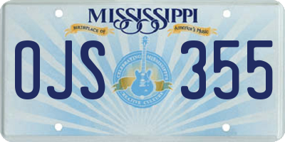 MS license plate OJS355