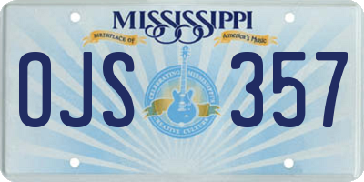 MS license plate OJS357