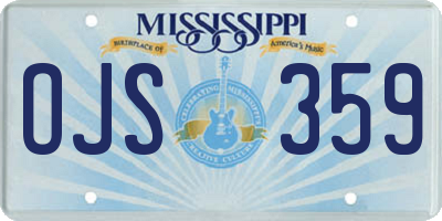 MS license plate OJS359