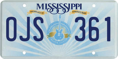 MS license plate OJS361