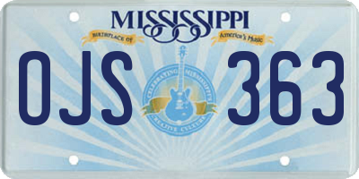 MS license plate OJS363