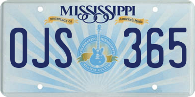 MS license plate OJS365
