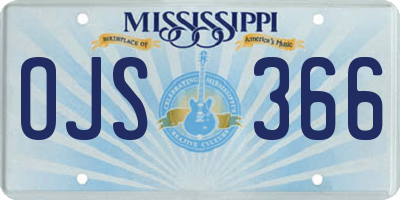 MS license plate OJS366