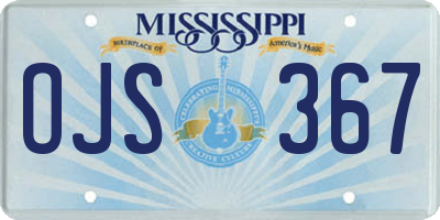 MS license plate OJS367