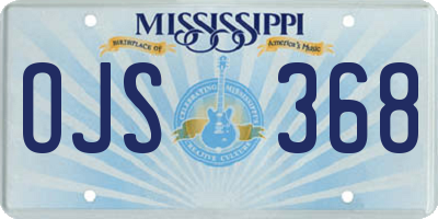 MS license plate OJS368