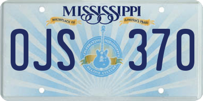 MS license plate OJS370