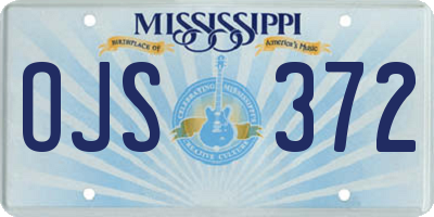 MS license plate OJS372