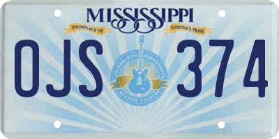 MS license plate OJS374