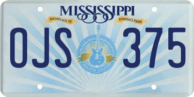 MS license plate OJS375
