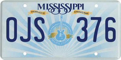 MS license plate OJS376