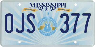 MS license plate OJS377