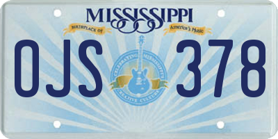 MS license plate OJS378