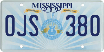 MS license plate OJS380