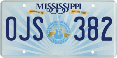 MS license plate OJS382