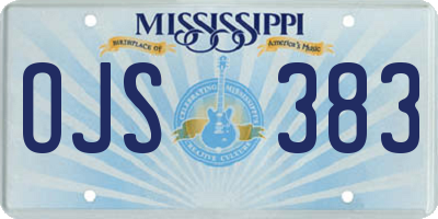 MS license plate OJS383