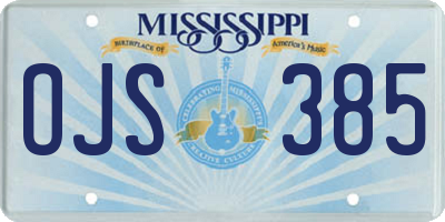 MS license plate OJS385