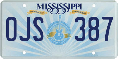 MS license plate OJS387