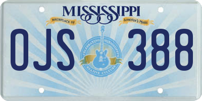 MS license plate OJS388