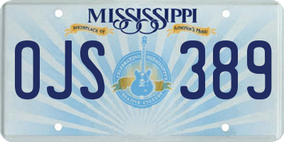 MS license plate OJS389