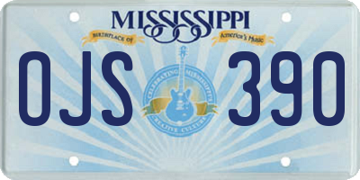 MS license plate OJS390
