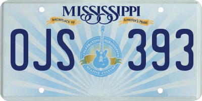 MS license plate OJS393