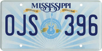 MS license plate OJS396