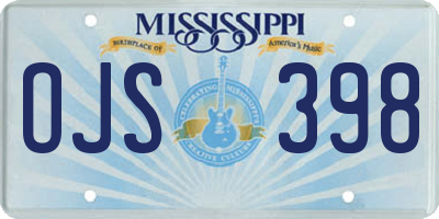 MS license plate OJS398