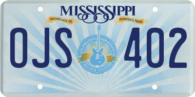 MS license plate OJS402