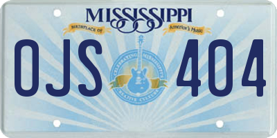 MS license plate OJS404