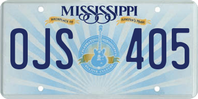 MS license plate OJS405
