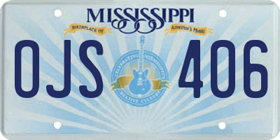 MS license plate OJS406