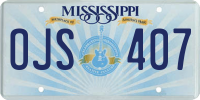 MS license plate OJS407