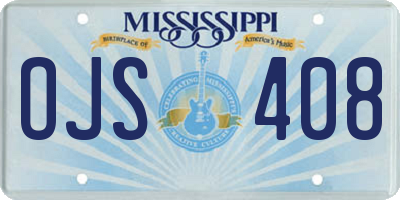 MS license plate OJS408