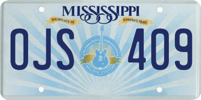 MS license plate OJS409
