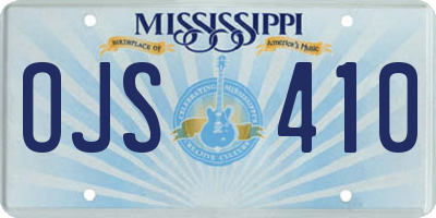 MS license plate OJS410