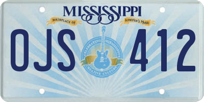 MS license plate OJS412