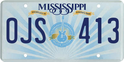 MS license plate OJS413