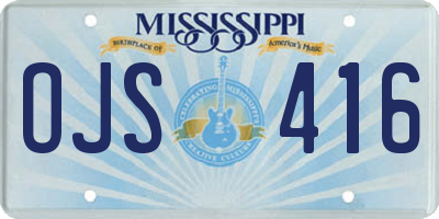 MS license plate OJS416