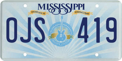 MS license plate OJS419