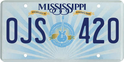 MS license plate OJS420