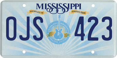 MS license plate OJS423