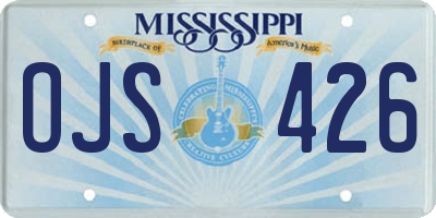 MS license plate OJS426