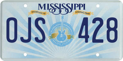 MS license plate OJS428