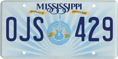 MS license plate OJS429