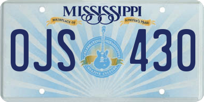 MS license plate OJS430