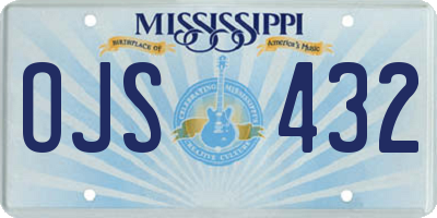 MS license plate OJS432