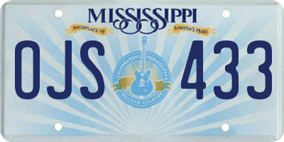 MS license plate OJS433