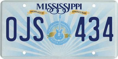 MS license plate OJS434