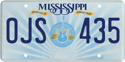 MS license plate OJS435