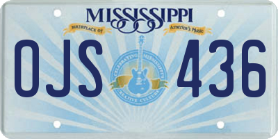 MS license plate OJS436